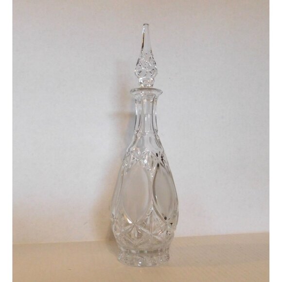 Vintage Princess House Lead Crystal Frosted Decanter with Stopper 15.5 inch - Picture 5 of 9